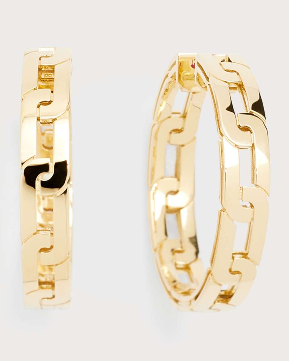18K Yellow Gold Navarra Hoop Earrings, 25mm